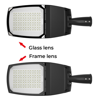 Tüm Yol İçin 50w 100w Dış Mekan Led Sokak Lambaları Cam Çerçeve Optikleri